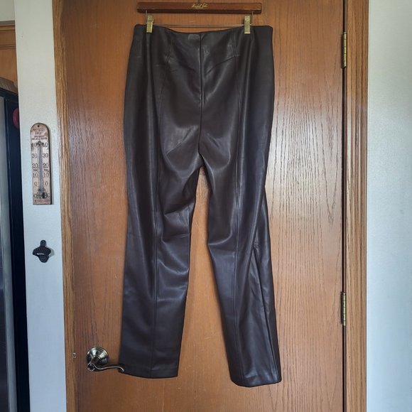 J. Jill Dark Brown 🤎 Leather Style Pants NWT Size L 🍁 - Picture 5 of 9